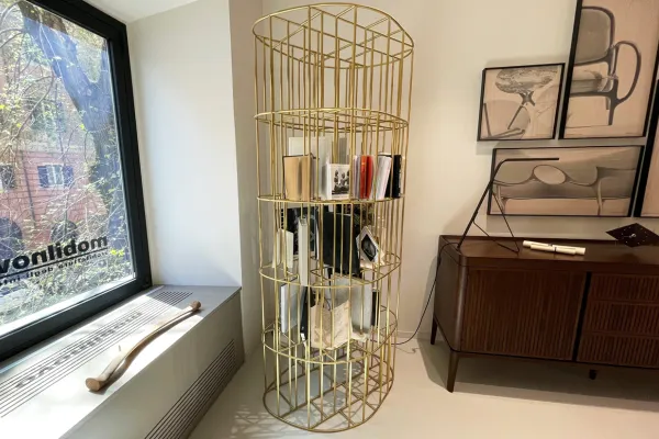 Golden cage bookcase outlet